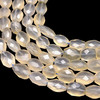 Chalcedony Gemstone 9x7-11x10mm Oval Facet Cut VS Clarity Cream Color Beads Strand