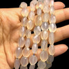 Chalcedony Gemstone 9x7-11x10mm Oval Facet Cut VS Clarity Cream Color Beads Strand