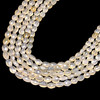 Chalcedony Gemstone 9x7-11x10mm Oval Facet Cut VS Clarity Cream Color Beads Strand