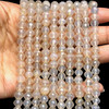 Chalcedony Gemstone 6mm Round Facet Cut VS Clarity White Color Beads Strand