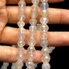 Chalcedony Gemstone 7mm Round Facet Cut VS Clarity White Color Beads Strand