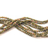 Natural Unakite Gemstone Ball 4mm Plain Smooth Cut Beads | VS Clarity Multi Green Color | Jewelry Making Strand