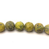 Natural Unakite Gemstone Ball 14mm Briolette Facet Cut Beads | VS Clarity Olive Color | Statement Necklace Beads