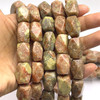 Natural Unakite Gemstone Tube 19x12mm Facet Smooth Cut Beads | SI Clarity Cider Color | Artisan Jewelry Beads