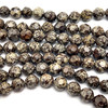 Natural Snowflake 8mm Star Facet Cut Round Obsidian Gemstone Strand Brown Color Healing Beads 14.5 Inch Jewelry Making