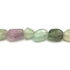Fluorite Gemstone 11x10-20x13 mm Tumble Plain Cut SI Clarity Multi Color Beads Strand