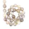 Natural Rutile Gemstone Ball 15mm Plain Smooth Drilled Beads | Light Brown Color SI Clarity | 16 Inch Loose Bead Strand