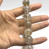 Natural Rutile Gemstone Ball 15mm Plain Smooth Drilled Beads | Light Brown Color SI Clarity | 16 Inch Loose Bead Strand