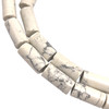 Howlite Gemstone 21x8mm Cylinder Plain Cut VS Clarity White Color Beads Strand