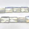 Glass Beads Strand 14x10mm Rectangle Facet Cut VS Clarity White Color Jewelry Making