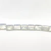 Glass Beads Strand 8x6mm Rectangle Facet Cut VS Clarity White Color Jewelry Making