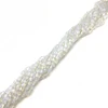 Glass Beads Strand 8x6mm Rectangle Facet Cut VS Clarity White Color Jewelry Making