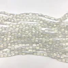 Glass Beads Strand 8x6mm Rectangle Facet Cut VS Clarity White Color Jewelry Making