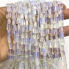 Glass Beads Strand 8x6mm Rectangle Facet Cut VS Clarity White Color Jewelry Making