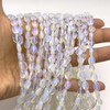 Glass Beads Strand 9.5x6.5mm Mani Facet Cut VS Clarity White Color Jewelry Making