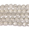 Glass Beads Strand 9.50mm Craving Flower Plain Cut VS Clarity White Crystal Color Jewelry Making