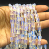 Glass Beads Strand 8x6 mm Rectangle Briolette Cut VS Clarity White Color Birthstone Jewelry Making