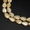 Shell Beads Strand 12x8.5 mm Leaf Carved Cut VVS Clarity Light Yellow Color Birthstone Jewelry Making