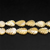 Shell Beads Strand 12x8.5 mm Leaf Carved Cut VVS Clarity Light Yellow Color Birthstone Jewelry Making