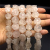 Rose Quartz Beads Strand 14.5x8 mm Craving Flower Plain Cut VS Clarity Pale Pink Color Birthstone Jewelry Making