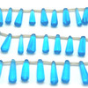 Glass Beads Strand 26x9-26x7 mm Round Tear Drop Plain Cut VS Clarity Blue Color Birthstone Jewelry Making
