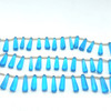 Glass Beads Strand 26x9-26x7 mm Round Tear Drop Plain Cut VS Clarity Blue Color Birthstone Jewelry Making