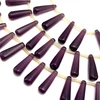 Glass Beads Strand 27x8-19x8 mm Round Tear Drop Plain Cut VS Clarity Brown Color Birthstone Jewelry Making