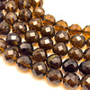 Smoky Quartz Beads Strand 12.0 mm Ball Facet Cut VVS Clarity Mocha Brown Color Birthstone Jewelry Making