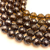 Smoky Quartz Beads Strand 13 mm Ball Briolette Cut VS Clarity Mocha Brown Color Birthstone Jewelry Making