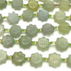 Jade Beads Strand 12.0 mm Craving Face Plain Cut VS Clarity Pale Green Color Birthstone Jewelry Making