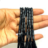 Eagle's Eye Gemstone Beads Strand 6x4 mm Tube Plain Cut VS Clarity Black Color Birthstone Jewelry Making