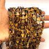 Tiger's Eye Gemstone Beads Strand 9x8.5-8.5x8 mm Triangle Plain Cut VS Clarity Golden Brown Color Birthstone Jewelry Making