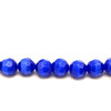 Glass Beads Strand 6.00 mm Round Facet Cut VVS2 Clarity Navy Blue Color Birthstone Jewelry Making