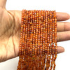 Carnelian Beads Strand 3.5-3 mm Ball Plain Cut VS Clarity Salamander Orange Color Birthstone Jewelry Making