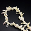 Mother of Pearl Beads Strand 26x17-19x14 mm Ship Plain Cut VVS Clarity Light Cream Color Birthstone Jewelry Making