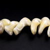 Mother of Pearl Beads Strand 26x15-18x12 mm Ship Plain Cut VVS Clarity Light Cream Color Birthstone Jewelry Making