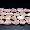 Rose Quartz Beads Strand 24x17-21x13 mm Tumble Plain Cut SI Clarity Crepe Pink Color Birthstone Jewelry Making
