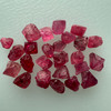Natural Spinel Uncut Rough 25 Pieces 24.22 Carats Crimson Red-Hot Pink Color 5A Quality Burmese Mines Raw Gemstone