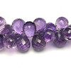 Amethyst Africa Beads Strand 10x7mm Drop Grape Purple Color Briolette Cut VVS Clarity Loose Gemstone