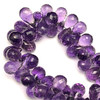 Amethyst Africa Beads Strand 13x8,10x8mm Drop Grape Purple Color Briolette Cut VVS Clarity Loose Gemstone