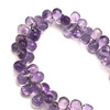 Amethyst Africa Beads Strand 9x9,8x6mm Drop Heather Purple Color Briolette Cut VVS Clarity Loose Gemstone