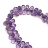 Amethyst Africa Beads Strand 8x5mm Drop Briolette Cut Heather Purple Color VVS Clarity Loose Gemstone