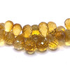 Citrine Gemstone Beads 10x7-6x4mm Briolette Cut Drop Madeira Color FL Clarity Strands for Jewelry Making