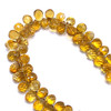Citrine Gemstone Beads 8x5.5mm Briolette Cut Drop Golden Yellow Color FL Clarity Strands for Jewelry Making