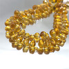 Citrine Gemstone Beads 9x6mm Briolette Cut Drop Golden Yellow Color FL Clarity Strands for Jewelry Making