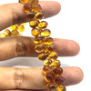 Citrine Gemstone Beads 8x6mm Drop Briolette Cut Madeira Color FL Clarity Strands for Jewelry Making