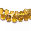 Citrine Gemstone Beads 8x6mm Briolette Cut Drop Golden Citrine Color FL Clarity Strands for Jewelry Making