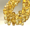 Citrine Gemstone Beads 10x7-9x7mm Briolette Cut Drop Dandelion Color FL Clarity Strands for Jewelry Making