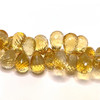 Citrine Gemstone Beads 10x7mm Briolette Cut Drop Dandelion Color FL Clarity Strands for Jewelry Making