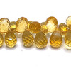 Citrine Gemstone Beads 7x5mm Briolette Cut Drop Golden Yellow Color FL Clarity Strands for Jewelry Making